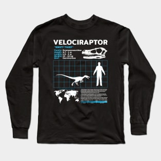 Velociraptor fact sheet Long Sleeve T-Shirt